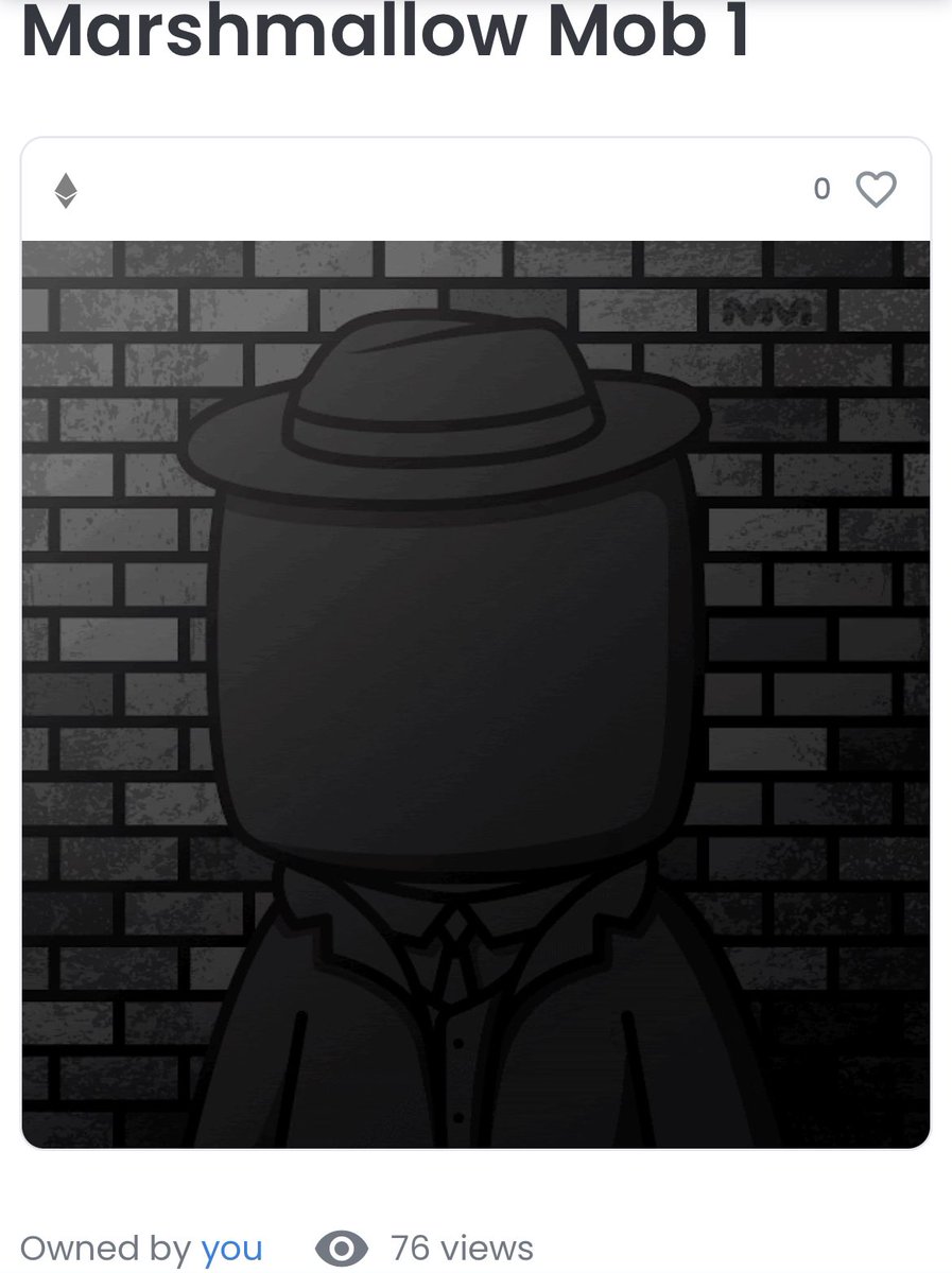 MarshmallowMob's tweet photo. GM Mobsters!

We are giving away Mobster Numero Uno!!

▫️Like &amp; RT 

▫️Follow @MarshmallowMob 

Winner will be chosen in 48 hours!
#MarshmallowMob #MM #NFTGiveaway #NFTs https://t.co/wXLvrPjCb9