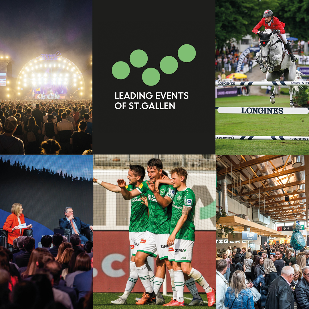 Wir schliessen uns für gemeinsame Anliegen mit dem <a href="/OASG/">OpenAir St.Gallen</a>, dem <a href="/FCSG_1879/">FC St.Gallen 1879 GRÜEWISS IM HERZ</a>, dem <a href="/SG__Symposium/">St. Gallen Symposium</a> und dem @csiostgallen zusammen. Als Leading Events of St.Gallen nehmen wir gesellschaftliche Verantwortung wahr und setzen uns für noch mehr Strahlkraft für St.Gallen ein.#leadingeventssg