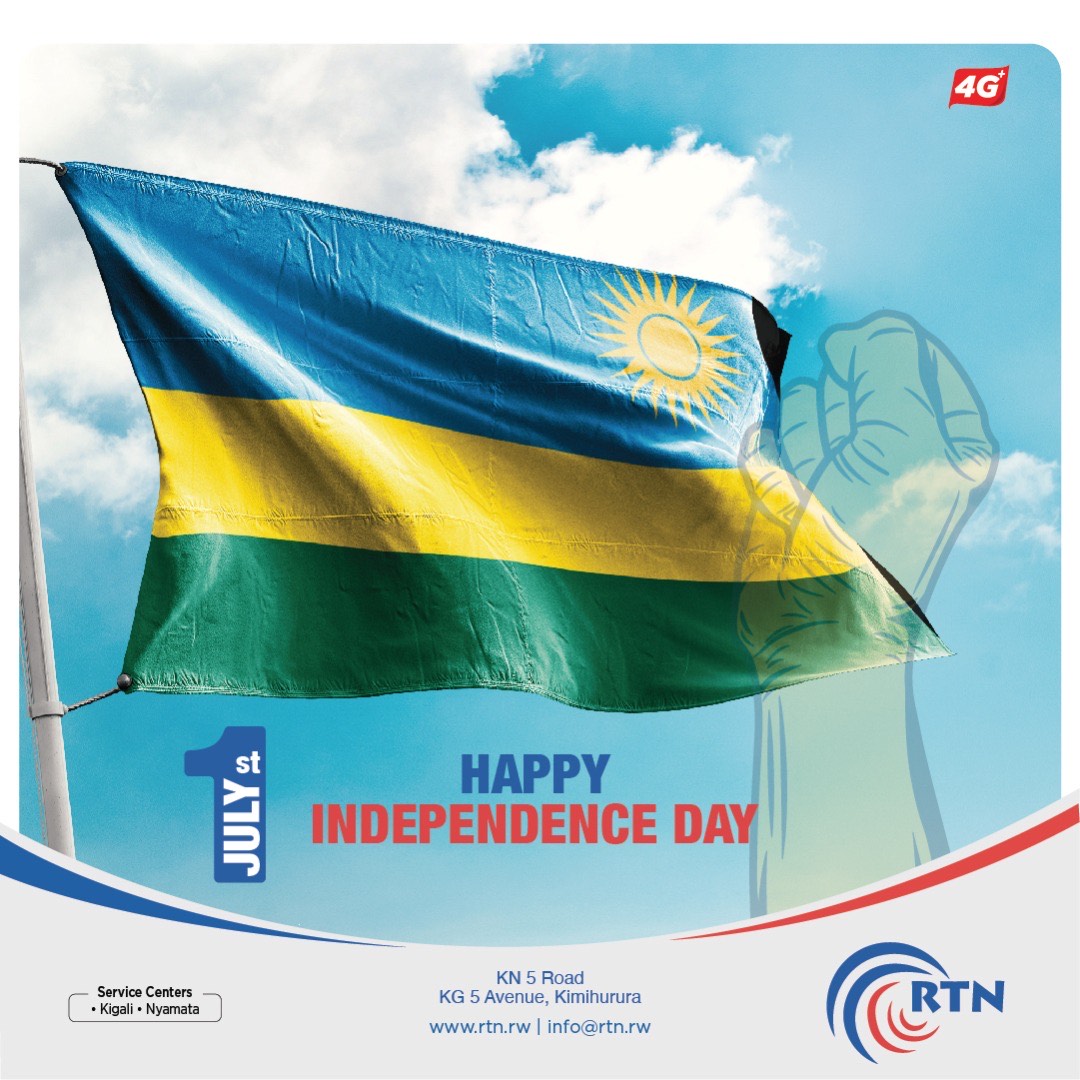 Happy Independence Day to you all 🇷🇼RTN is celebrating with all Rwandans ! Let’s all vow to develop this nation. #rtn#irembo#4glte @visirwanda <a href="/TeamIrembo/">Irembo</a>