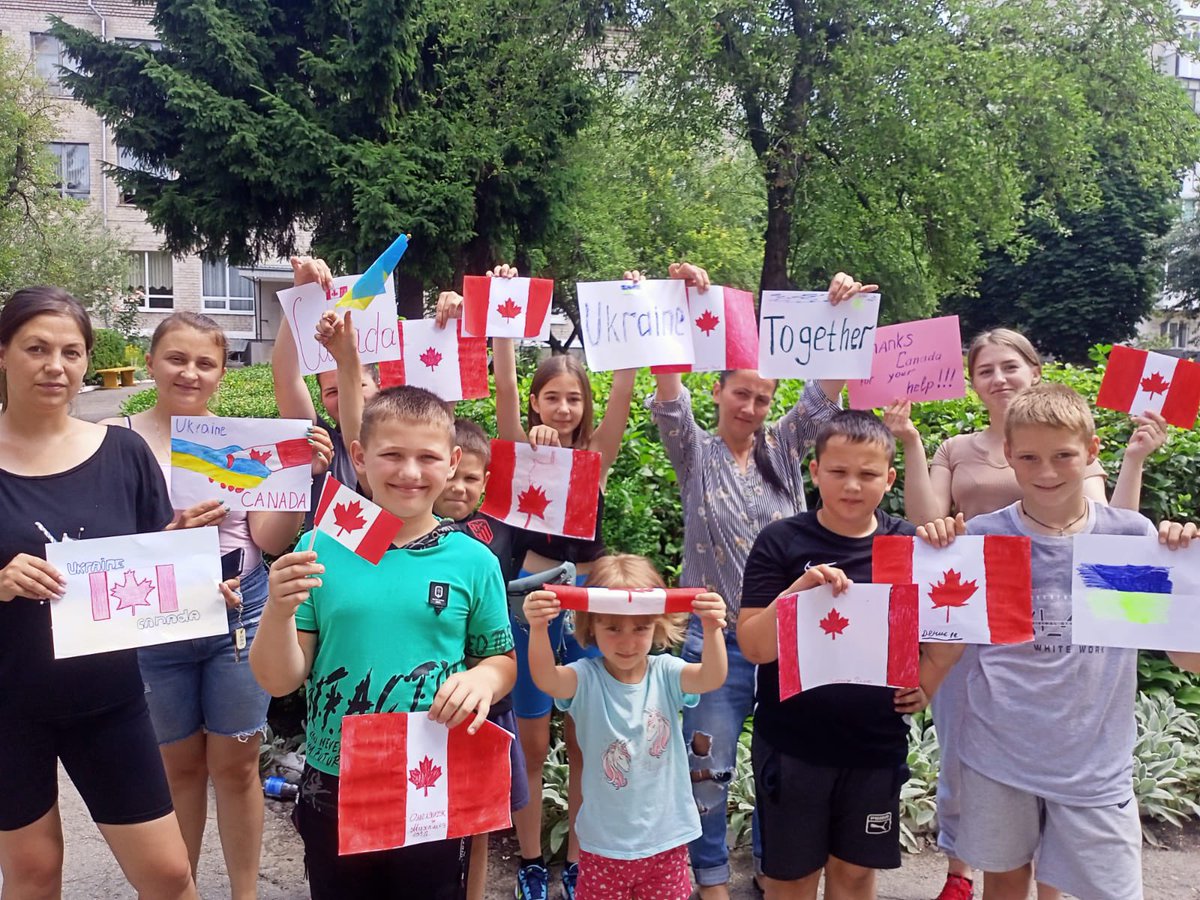 Realign & shine (@paulyhughes) on Twitter photo Children at an orphanage in Zhytomyr, #Ukraine️ thank <a href="/HugsUkraine/">HUGS Helping Ukraine Grassroots Support 🍁🇨🇦🇺🇦</a>, <a href="/RevivalUkraine/">Source of Revival of Ukraine</a> & #Canada for our help!
#CanadaDay2022 Children at an orphanage in Zhytomyr, #Ukraine️ thank <a href="/HugsUkraine/">HUGS Helping Ukraine Grassroots Support 🍁🇨🇦🇺🇦</a>, <a href="/RevivalUkraine/">Source of Revival of Ukraine</a> & #Canada for our help!
#CanadaDay2022