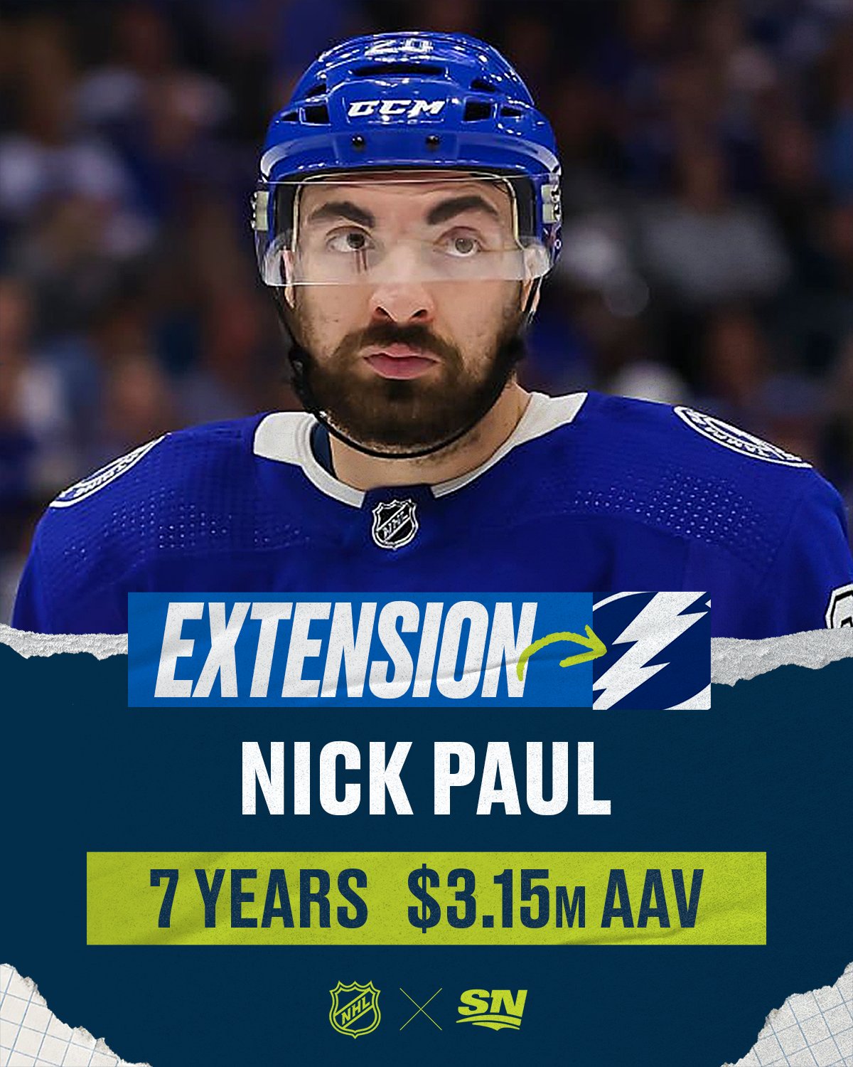 Nick Paul Tampa Bay Lightning seven-year deal 