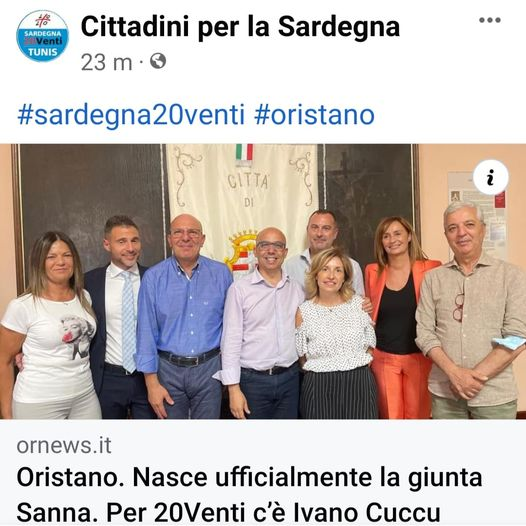 Orgoglioso di rappresentare il mio gruppo, e contribuire al governo della città. #oristano #1luglio #sardegna20venti #sardegna #centrodestra