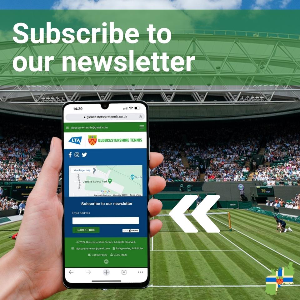 Keep up to date with all things Gloucestershire Tennis by subscribing to our newsletter. gloucestershiretennis.co.uk #GlosHour @swsportsnews @activeglos @wecan_move @soglos