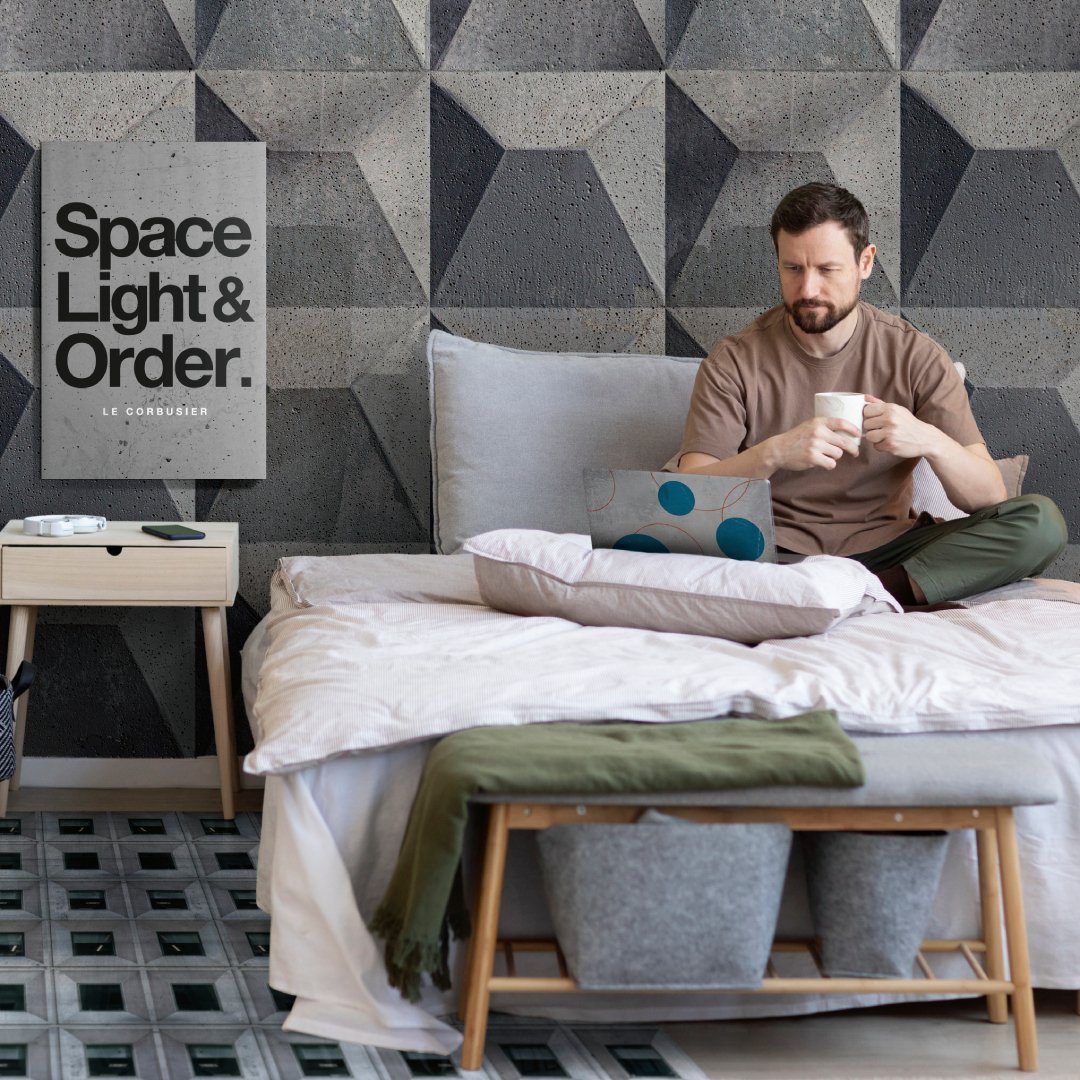 Simplicity is the key of elegance, we know it so well and we have created these products for you, take a look! 👇

Canvas: bit.ly/3IbZmdC 
Wallpaper: bit.ly/3AfZ977 
Rug: bit.ly/3yvD5E5

#concretewallpaper #canva #LeCorbusierquotes #tensticker #vinylrug