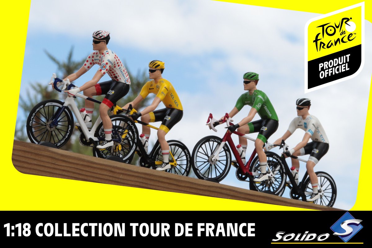 SolidoModels's tweet photo. Le Tour de France 2022 débute ce jour !
Alors, surprise ! Voici notre nouvelle collection au 1/18e ! 😮
Collectionnez les cyclistes au 1/18e et obtenez tous les maillots de la collection : Jaune, Vert, blanc à pois rouges et blanc ! 🚴🚴🚴🚴
#TDF2022 #Solido90 https://t.co/VLV720VU44