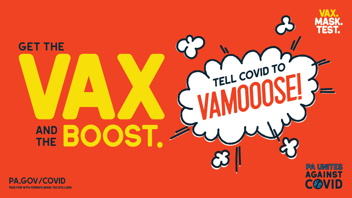 ReadingPride's tweet image. Add a boost to the VAX. You’ll be safer, that’s a fact. Free booster shots are proven effective. Get yours today. Visit PA.GOV/COVID for more information. PA Unites Against COVID. #PAAgainstCOVID #VMTPA