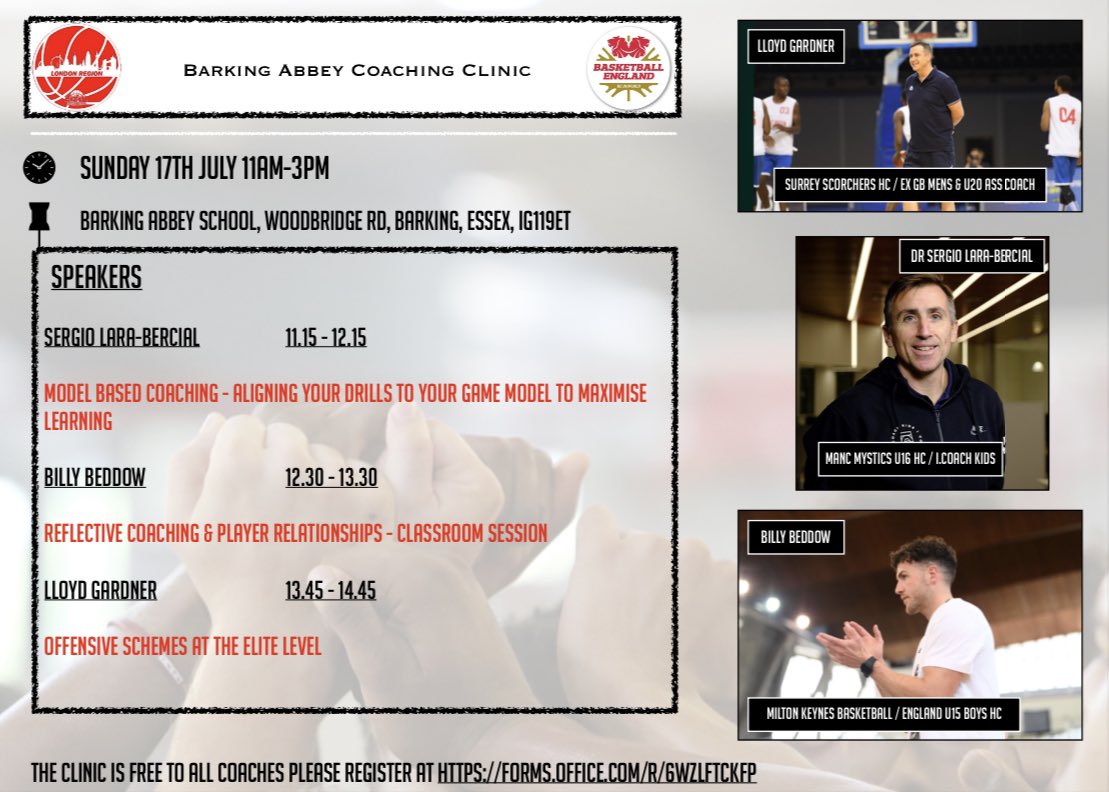 Just a reminder that the Coaching Clinic on Sun July 17th is conjunction with London Basketball.

The clinic is FREE, for those who have not registered yet please register at the following link places are filling up quickly  forms.office.com/r/6WZLFTCKfp
