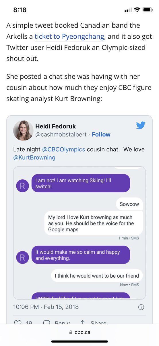 cashmobstalbert's tweet photo. Bahaha I just googled myself for the first time in years apparently, and found this @CBCOlympics article from 2018 that I had never seen! @MarkConnollyCBC did you see this? @KurtBrowning you are still invited for brunch anytime with me Mark &amp; @Rhiannonprince #welovekurt #andmark https://t.co/KNdCq5tEPA