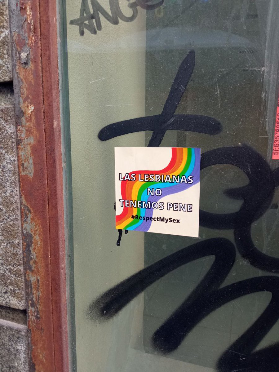 lgbasociacion's tweet photo. Hoy, Chueca ha amanecido con un mensaje claro:

"Las lesbianas no tenemos pene. #RespectMySex"

Es una alegría y un Orgullo ver cómo cada día son más las voces que se alzan contra el transgenerismo, y que dicen basta a la lesbofobia y misoginia queer.

#PrideMonth https://t.co/qgTKXFwff8