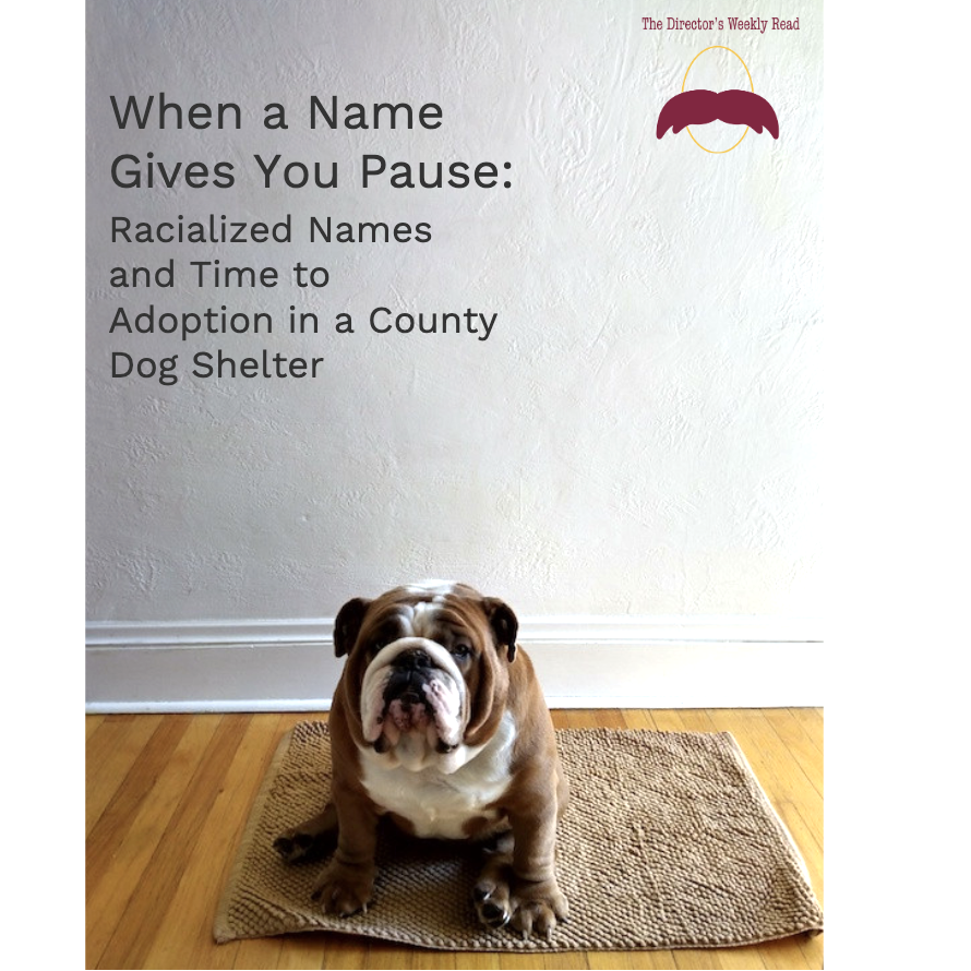 asucaiper's tweet image. The #DirectorsWeeklyRead is all about bringing you novel scholarship &amp;amp; &quot;making the familiar strange.&quot; This week&apos;s article discusses the impact of #perceptions of #racialized names, even among potential pets! ipe.asu.edu/when-name-give… 

#FromTheDeskofCAIPER #the10onTheTeam #IPE