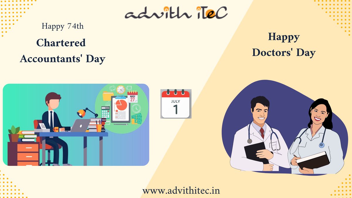 AdvithItec's tweet photo. Two different Professions, Two different Services - One striving for the betterment of Wealth and one for the betterment of Health

#CharteredAccountantsDay #CADay2022 #doctorsday  #doctorsday2022 https://t.co/TNPZFxM9xa