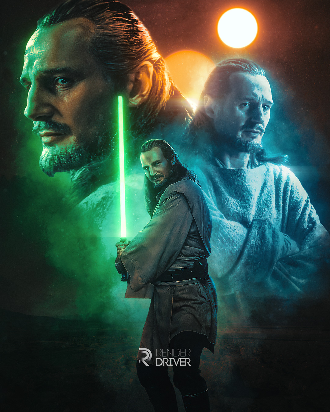 Render Driver on X: Who's your favorite Jedi? Quick edit of Qui Gon Jinn!  Poster made by me: @renderdriver #starwars #obiwankenobi #quigonjinn   / X