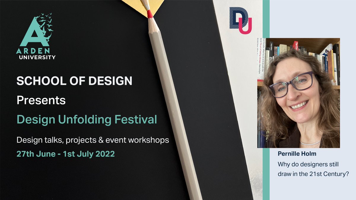 <a href="/designunfolding/">designunfolding email schoolofdesign@arden.ac.uk</a> Is almost coming to a close and ends today with our Alumni Talks <a href="/5pm/">5pm.co.uk</a>.
If you missed Pernille Holm's talk on Why do designers still draw in the 21st Century, you can catch up with our recordings.
#ArdenUniGraphic #advertising #design #designunfolding