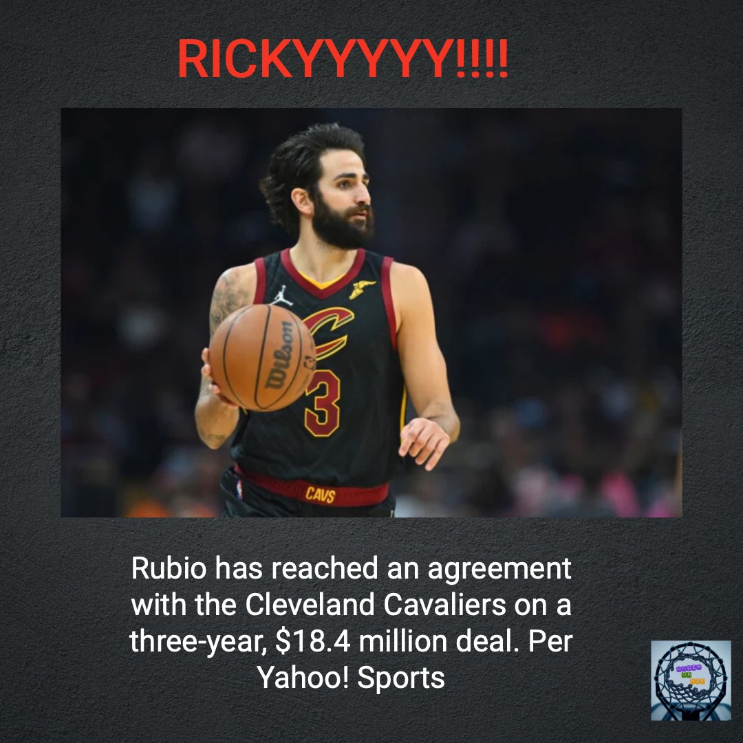 UnderDaRim's tweet photo. RICKYYYY!!!
Rubio is coming back to Cleveland. He played with the Cavs last year but got injured. Rubio is a welcome veteran presence to this young Cavs team.
#ChangeYourFace
#BeHappy
#nba
#NBAFREEAGENCY2022 https://t.co/gQG2pdqyMy