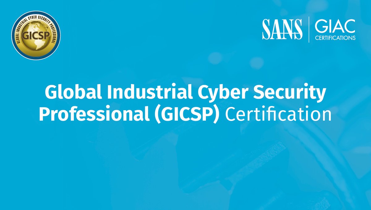 SANSICS's tweet photo. 🏅Get certified in #ICSSecurity with an industry-approved credential from @CertifyGIAC to prove your skills in applied technologies used to defend our critical infrastructure.
🔎 Find ICS certifications like the #GICSP associated with #ICS410 course: https://t.co/SmPwIugjep. https://t.co/GpjAof8S6e