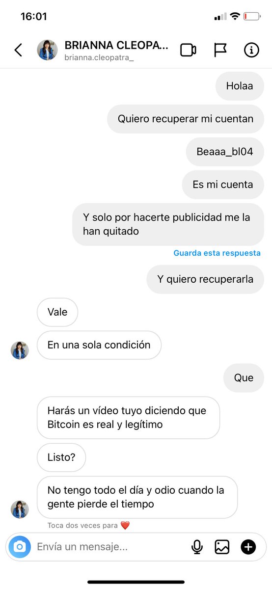Yo hablándole a la q me ha quitado la cuenta con mi buena intención y me salta con esto 😂