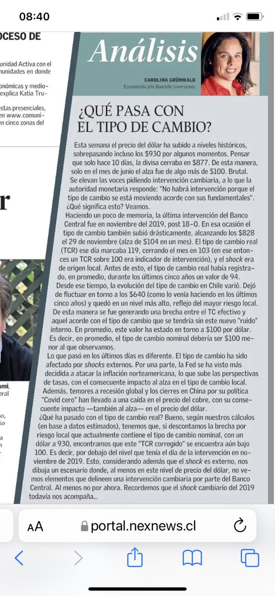 Comparto columna publicada hoy en @ElMercurio_cl <a href="/Banchile/">Banchile Inversiones</a>