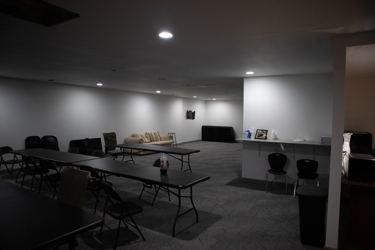 _CHaSEMfg's tweet photo. Something we've done recently is created a nice breakroom for our employees to enjoy while they're on break. The breakroom offers sufficient seating as well as a dart board and TV so that all members of our team have something to enjoy. 

#manufacturing #rvindustry #woodworking https://t.co/vyWA9rFnZV