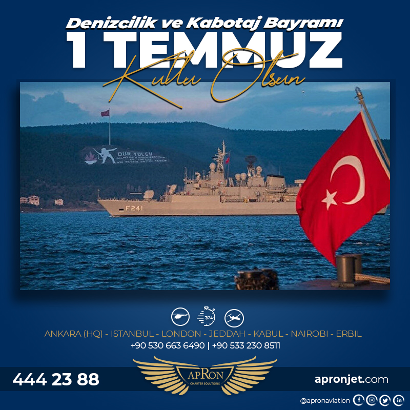 "Mavi Vatan"ımızda egemenliğimizin sembolü Kabotaj Kanunu’nun 96. yılı, 1 Temmuz Denizcilik ve Kabotaj Bayramı kutlu olsun!

#kabotajbayramı #DenizcilikVeKabotajBayramı