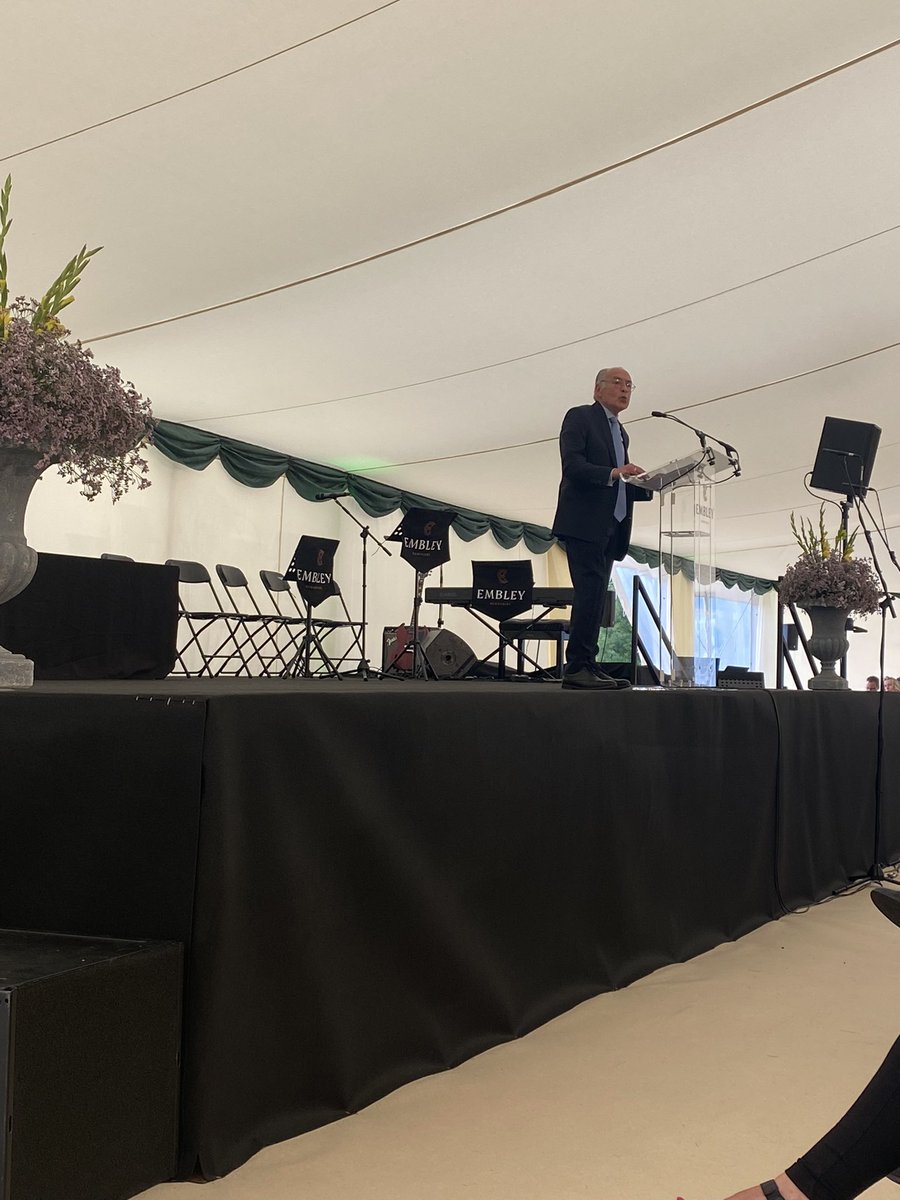 Love listening to dad talk. Giving everyone a huge shout out: those who ran the course, as much as the prize winners. Impressing on them the need to engage with news, to interrogate the truth. The need to keep an open mind, and the potential of young people. <a href="/EmbleyHampshire/">Embley</a>