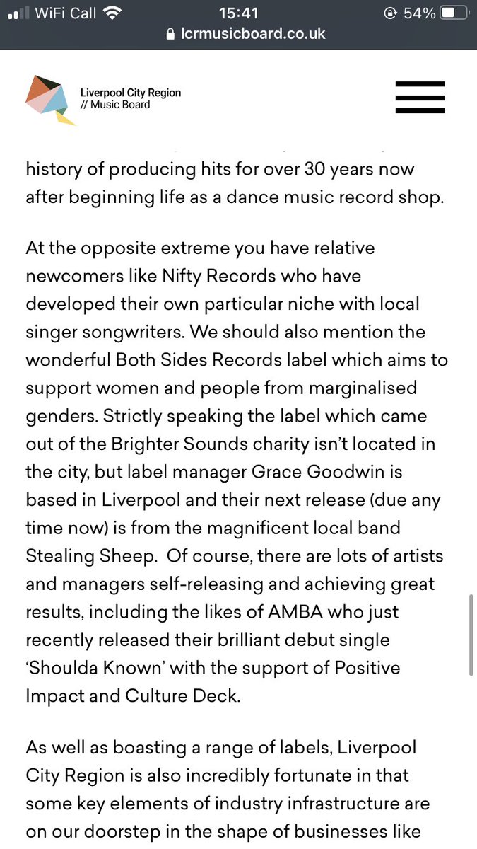 Thanks to <a href="/LCRMusicBoard/">Liverpool City Region Music Board</a> for mentioning our work and label manager <a href="/GraceGoodwin20/">Grace Goodwin</a> ✨