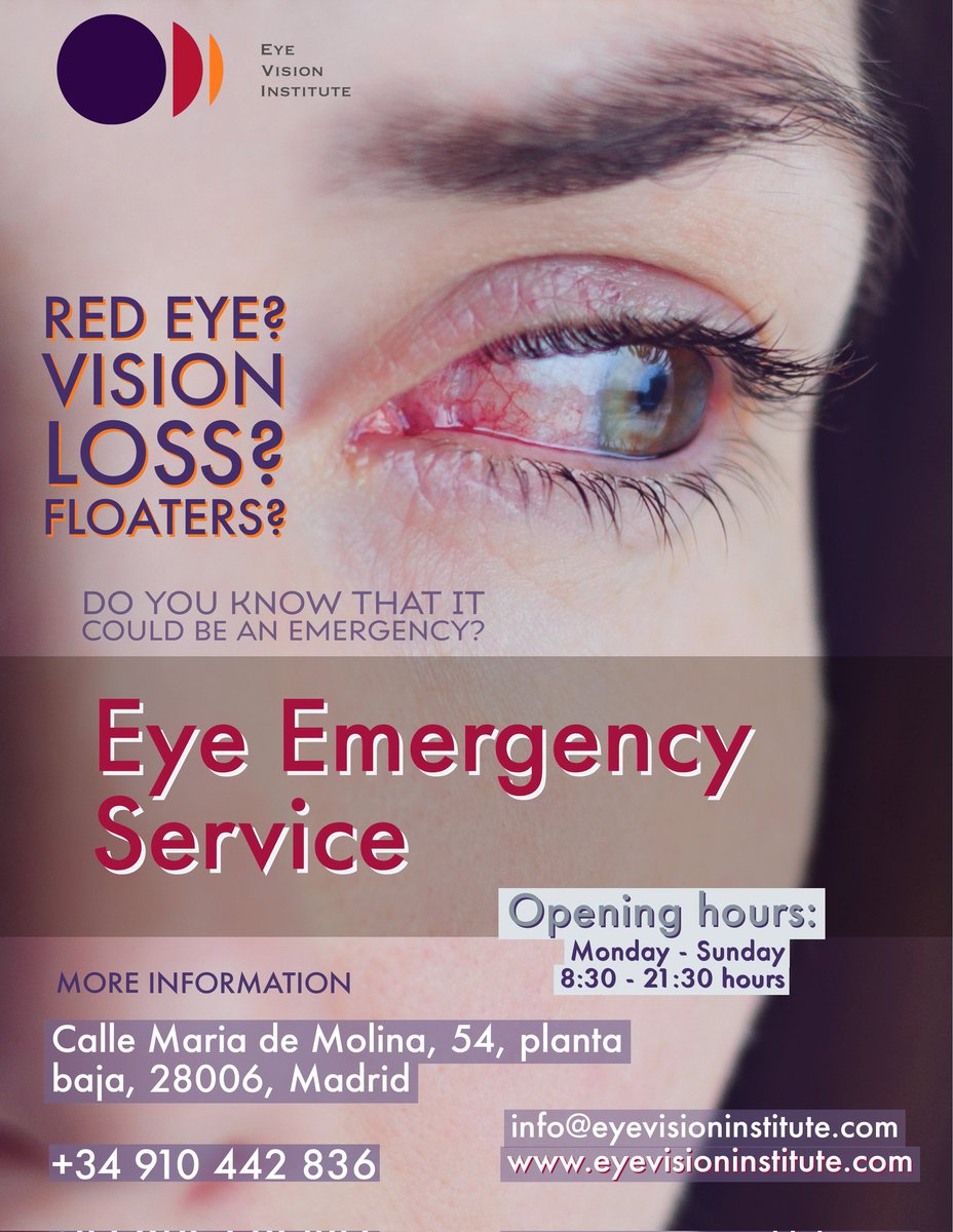 Clínica oftalmológica <a href="/EyeVisionInst/">Eye Vision Institute</a> 
365 días al año.
Abierto de 8:30 - 21:30 horas