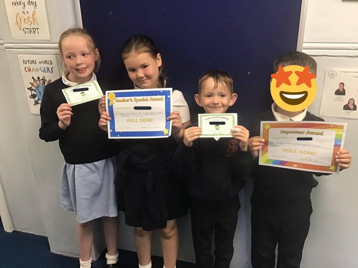 All of our certificate winners have had a great week. Well done