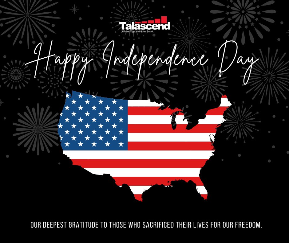 Talascend's tweet photo. Wishing you a wonderful Independence Day weekend!  

Talascend’s nationwide offices will be closed on Monday (July 4th), but we will be back and ready to serve you on Tuesday.

Happy 4th of July!

#IndependenceDay #4thofJuly #happy4thjuly #talascend https://t.co/FUgg0YlWe6