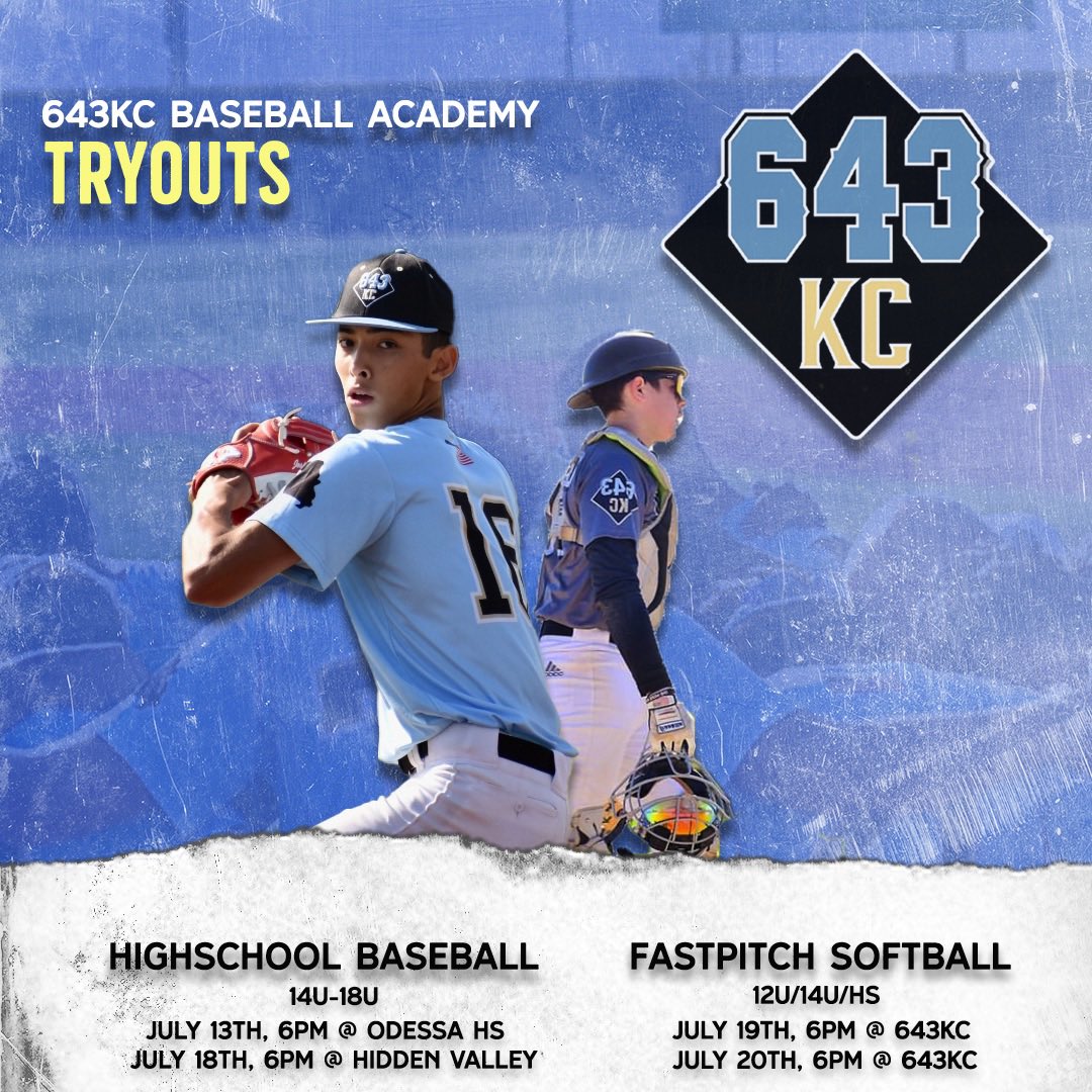643KCBaseball's tweet photo. Academy tryout dates are posted! Go to https://t.co/vTlN1Q84Bg for more info! https://t.co/mdIHrH2FpC