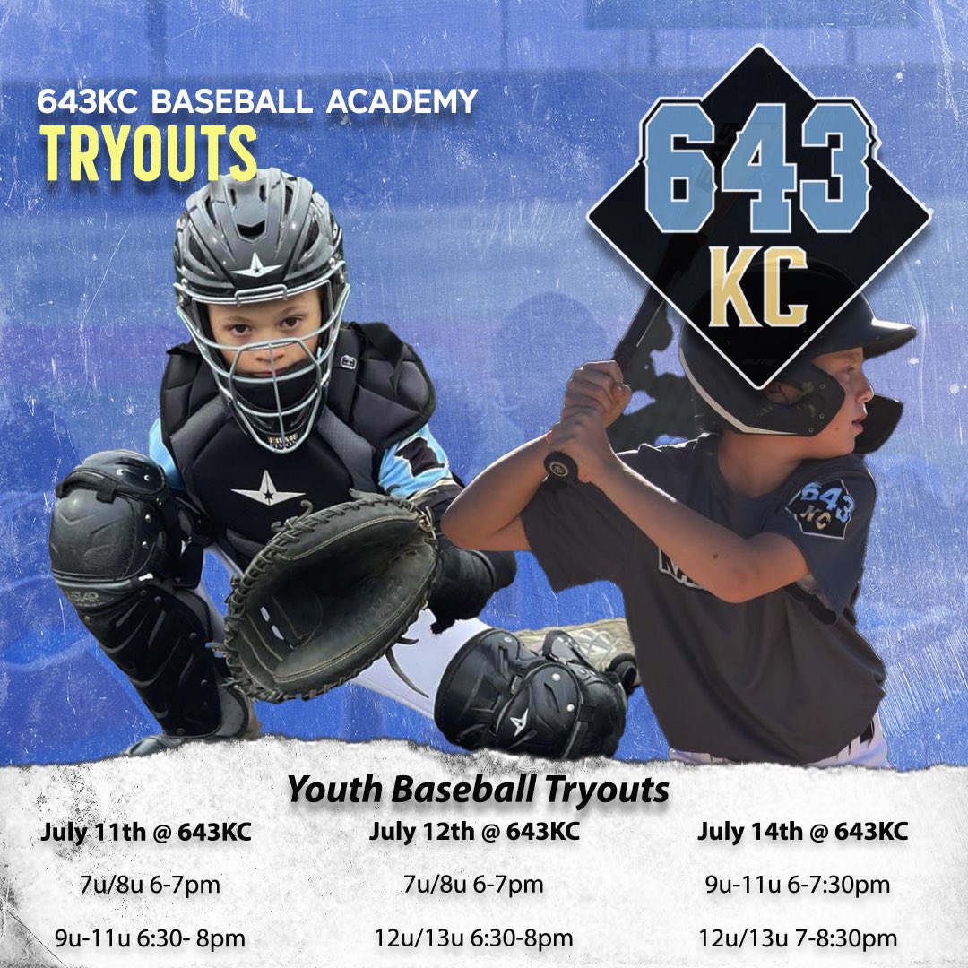 643KCBaseball's tweet photo. Academy tryout dates are posted! Go to https://t.co/vTlN1Q84Bg for more info! https://t.co/mdIHrH2FpC