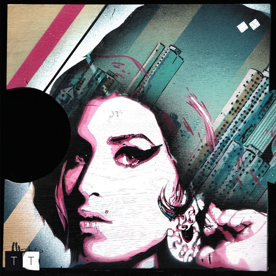 Mr. OneTeas is always on the edge with his use of iconic people and cults of personality.  We admire this work that incorporates the image of the late great Amy Winehouse layered with an urban landscape. Coming to Las Vegas soon!  

Art By: Mr. OneTeas