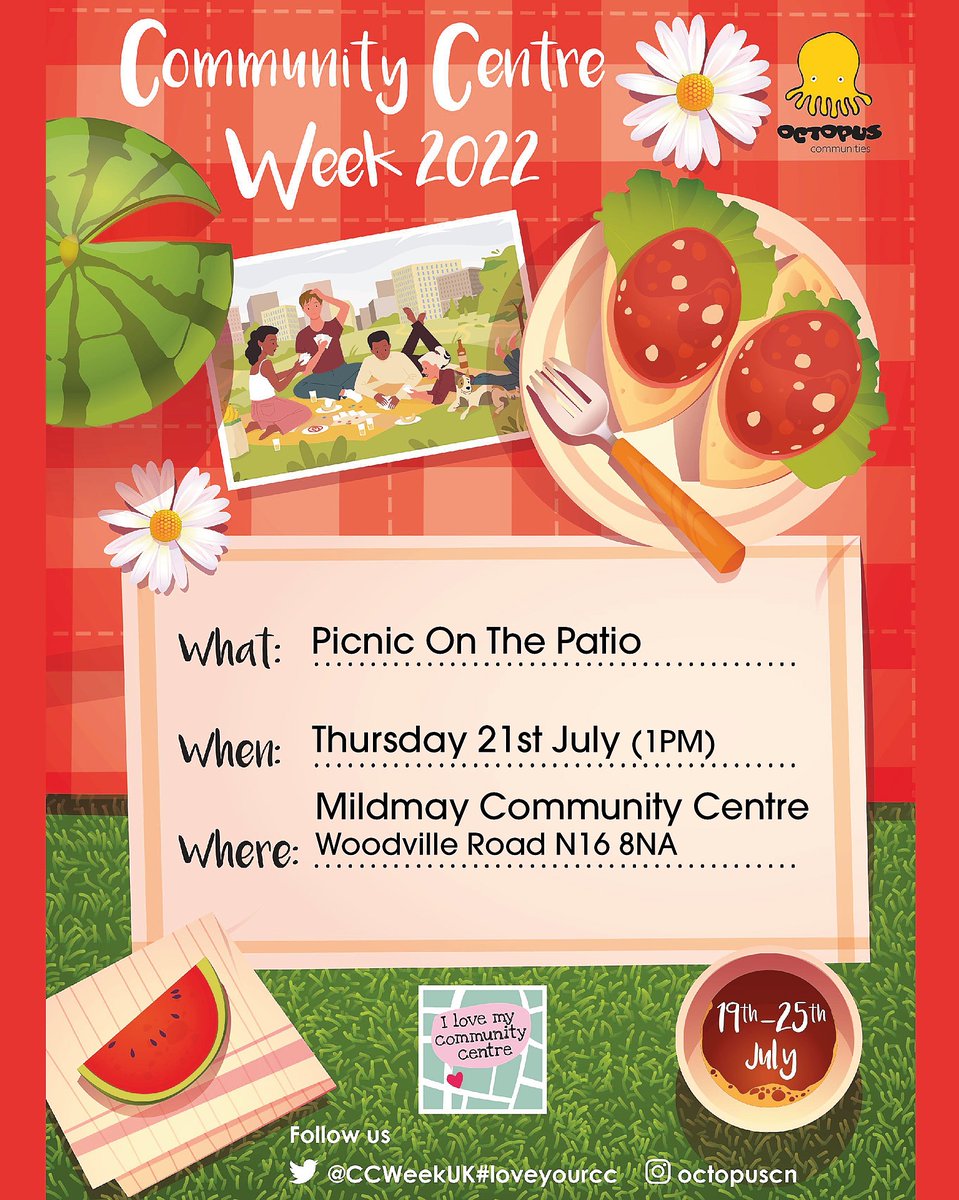 MildmayCP's tweet photo. It's almost Community Centre Week, we can't wait to celebrate this year! Keep a look out for events happening soon! 

#CCWeekUK #loveyourcc https://t.co/RzTImll5NU