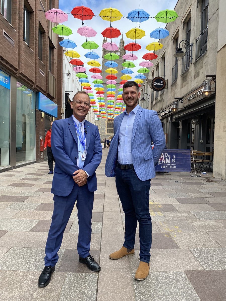 Great to meet Keenan of Branded Brolly who worked with us supplying the umbrellas for the Neurodiversity Umbrella Project <a href="/BrandedBrolly/">Branded Brolly</a> #UmbrellaProject2022 #Neurodiversity If you take a photo selfie please tag us in - we would love to share them! Thanks Admiral &amp; @Waterloo_TWF