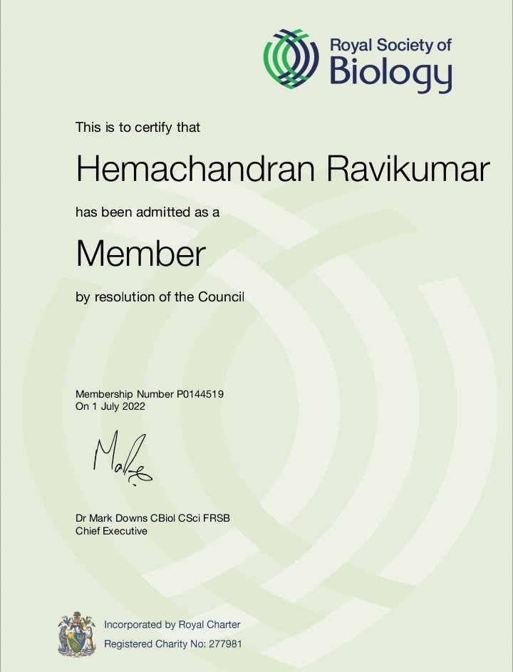drhema_chandran's tweet photo. Feeling proud of getting elected as member of royal society of Biology London. Thank you for all your blessings and support friends @RoyalSocBio @CMOTamilnadu @news7tamil @karthickselvaa @PMOIndia @rashtrapatibhvn @arivalayam @KanimozhiDMK @DMKITwing @Anbil_Mahesh @INCTamilNadu https://t.co/SI0BA2uLed