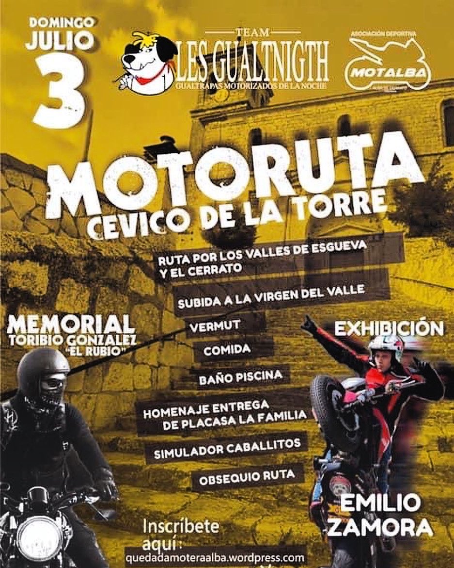 SimuladorXBike's tweet photo. Eventazo motero!! Domingo 3 de julio Cevico De la Torre - Valladolid! Ruta, homenaje Toribio González, comida y bebida a tope, piscina, ambientazo, Ducati Stunt Show con @Emilio_Zamora y el @SimuladorXBike
Te vienes a disfrutar?

#motoruta #cevicodelatorre #valladolid #homenaje https://t.co/ER18P7ZpmP