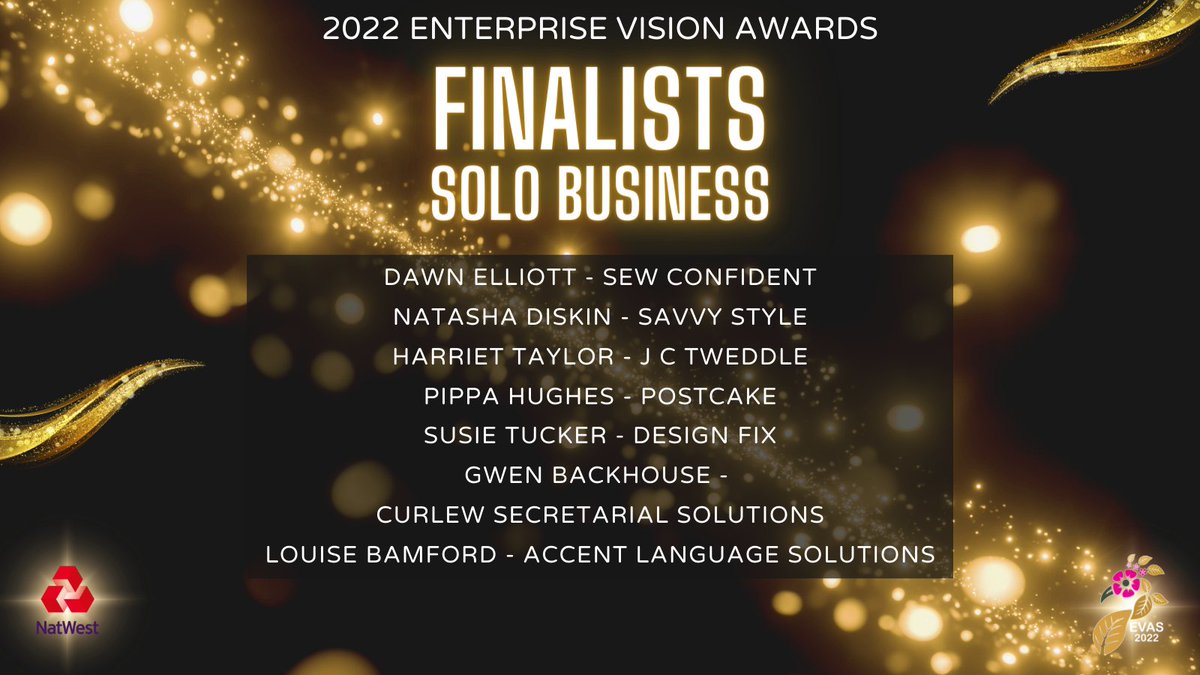Congratulations to our 2022 Enterprise Vision Awards Solo Business Finalists

enterprisevisionawards.co.uk/finalists 

⁠ #EVAS2022
