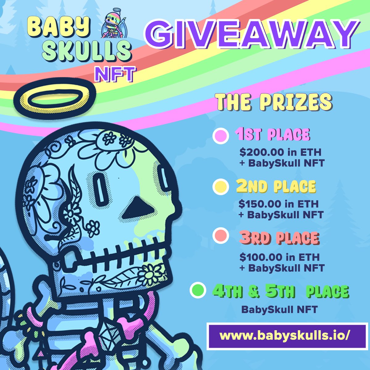 BabySkullsNFT's tweet photo. Hey everyone! 
Here is our 🎉 Discord Invite Contest 🎉!
Help us to grow our #Discord community and get rewarded. 🙌 💰

More info: https://t.co/BpEtcrcU0p

#NFTGiveaway #NFTCommmunity #NFTs #NFTGiveaways #Contest https://t.co/bZmWkMCvvI