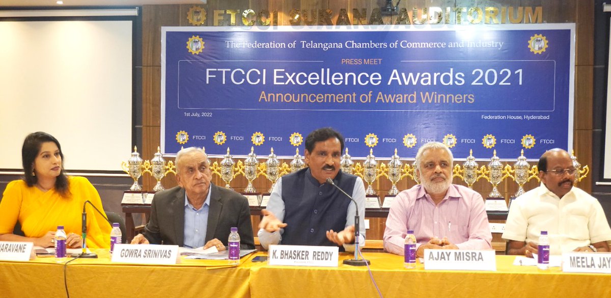 Overwhelming response for the most prestigious Business Awards - #FTCCIEXCELLENCEAWARDS.Over 150 nominations received in 22 categories. Out of them, the jury has chosen 19 Says Gowra Srinivas, Chairman award committee.  Awards to be given on 4 July.