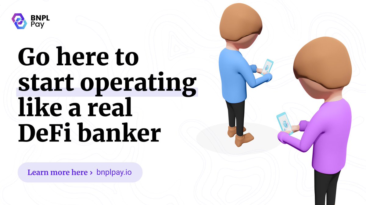 bnplpay's tweet photo. What does #DeFi banking on BNPL Pay look like?

✅ Very generous APR(s) on USDC/USDT deposits. 
✅ 70% of loan interest paid back into Lender’s Stablecoin pool
✅ 20% of loan interest for marketing buy BNPL for its stakers
And so much more!

Get in early👇
https://t.co/byKxtwsIZw https://t.co/kyFCVlk38e