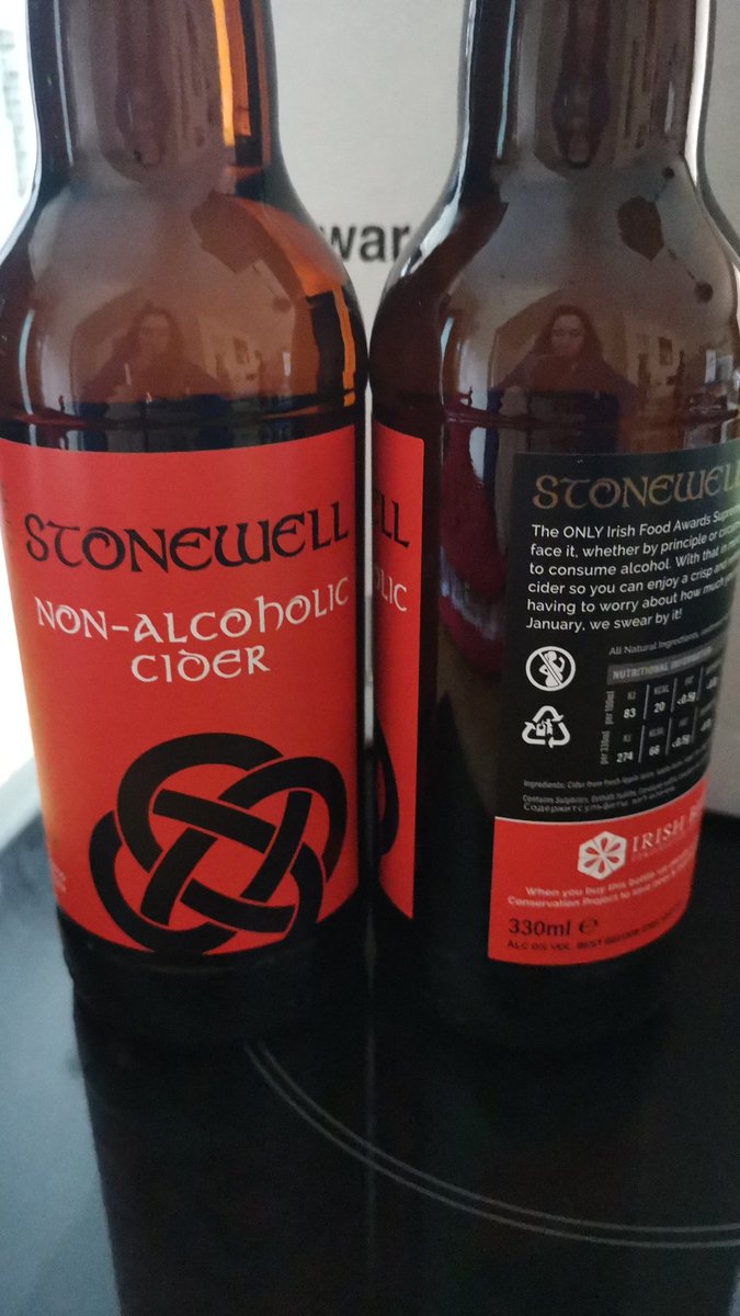 Lmaymorton's tweet photo. @StonewellCider why is the "no drinking in pregnancy" symbol on your non alcoholic cider? Surely it's a typo!? https://t.co/ODJ7kL4e2y