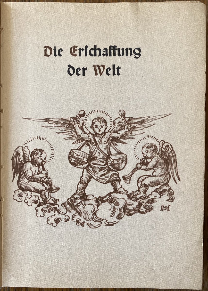 Bibelmuseum's tweet photo. Neu in der Sammlung:
Die bairische Bibel von Josef Benzinger, gedruckt in Erfurt 1939: Geschichten aus dem Alten Testament in bairischer Mundart in Reinform. Zahlreiche Holzschnitte stammen von Hans Jörg Schuster. 
Wer sucht, der findet Gesellschaftskritik in den Texten&amp;Bildern. https://t.co/kP75XSjphw