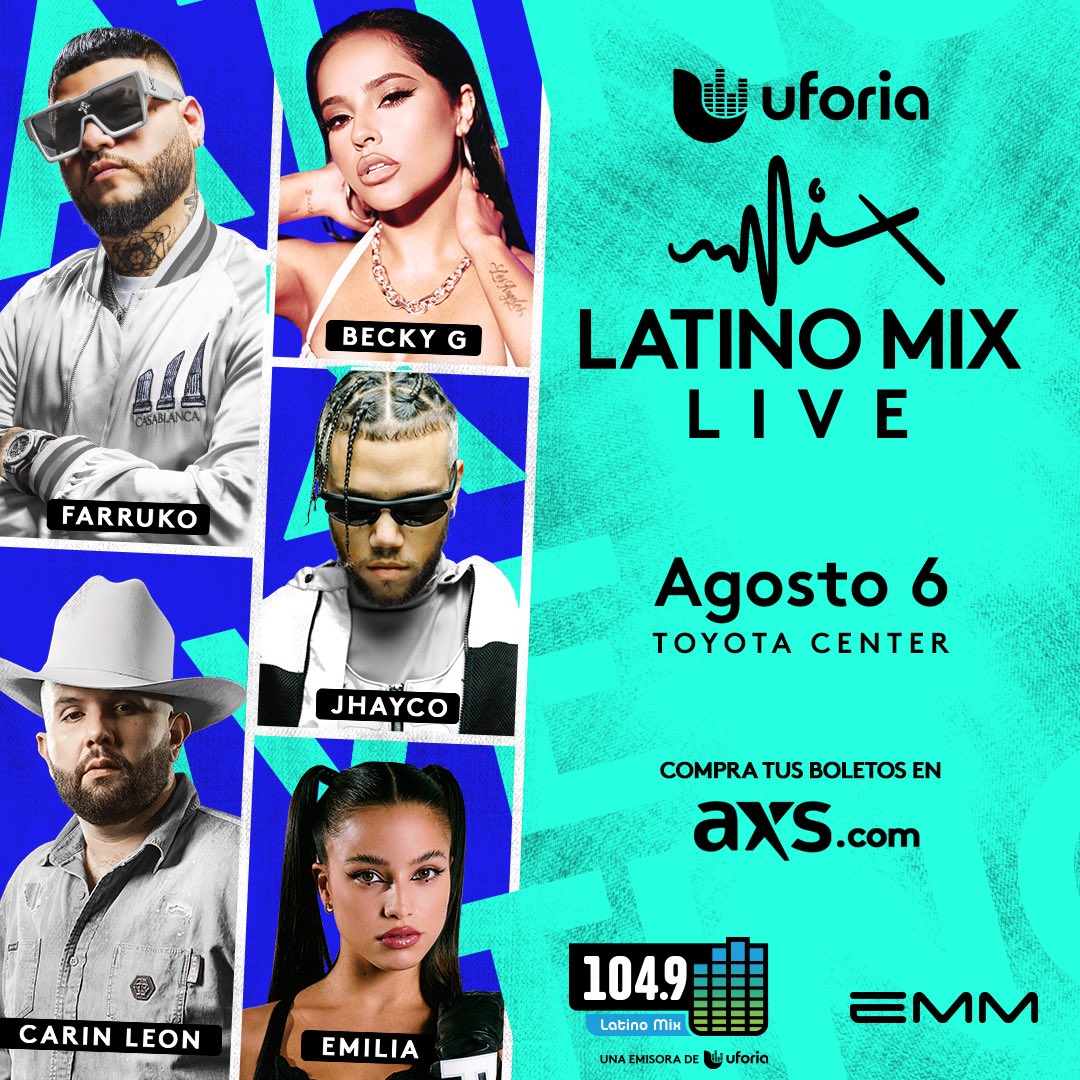 Først Grudge videnskabsmand Toyota Center on Twitter: "ON SALE NOW: Uforia Latino Mix Live at Toyota  Center on August 6. The hottest stars in Latin music come together for one  night only featuring @FarrukoOfficial, @iambeckyg, @
