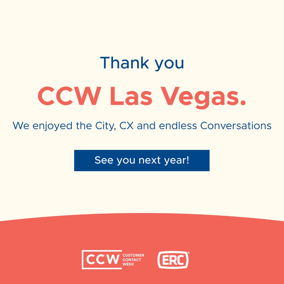ERCGlobalCX's tweet photo. Our team had a great time at #CCWLasVegas last week! 

Goodbye #LasVegas! See you next year!

Were you there? If you missed ERC at CCW, reach out at sales@ercbpo.com

Learn more about ERC at https://t.co/3kbrPftyL7 https://t.co/RxW7CN1gE5