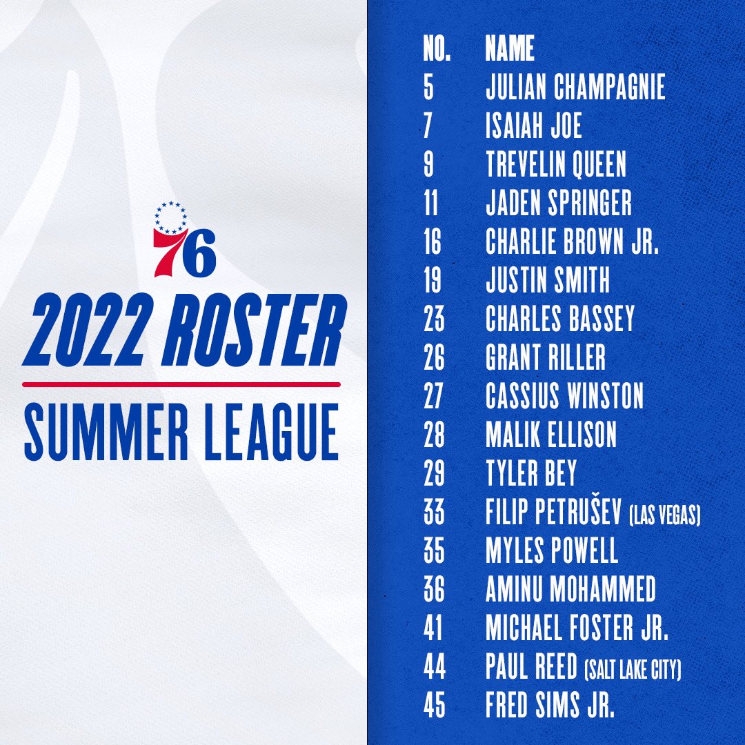 sixers's tweet photo. your #SummerSixers roster: https://t.co/C8UKQlwzoM
