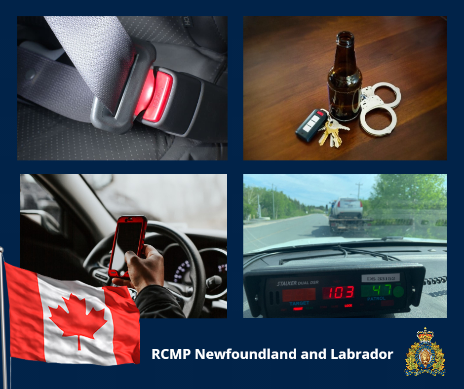 Speeding, impaired driving, failing to wear a seatbelt, and distracted driving contribute to serious and fatal motor vehicle collisions. On Canada Day and everyday, please be safe. #CanadaDay #BuckleUpNL #DriveSafeDriveSober