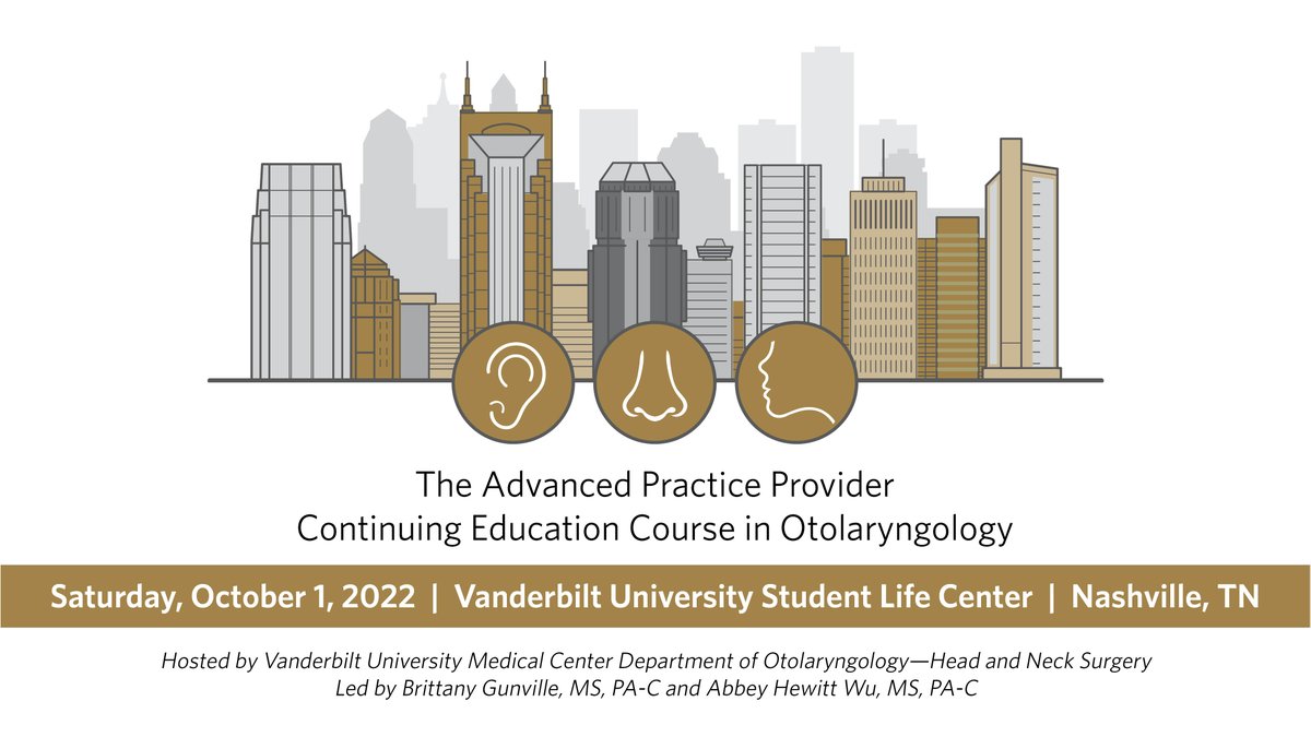 VUMC Otolaryngology–Head and Neck Surgery (@vanderbiltent) on Twitter photo Join us for our first Advanced Practice Provider Course, being held on October 1! For more information, or to register for the event, please visit: vumc.org/ent/cme/app-co…
#APP #Otolaryngology #MedEd #MedTwitter
<a href="/elperkinsoto/">Elizabeth Perkins</a> <a href="/shiyangmd/">Shi Yang, MD</a> <a href="/SarahLRohde/">Sarah Rohde</a> <a href="/KimVinsonMD/">Kimberly Vinson</a> Join us for our first Advanced Practice Provider Course, being held on October 1! For more information, or to register for the event, please visit: vumc.org/ent/cme/app-co…
#APP #Otolaryngology #MedEd #MedTwitter
<a href="/elperkinsoto/">Elizabeth Perkins</a> <a href="/shiyangmd/">Shi Yang, MD</a> <a href="/SarahLRohde/">Sarah Rohde</a> <a href="/KimVinsonMD/">Kimberly Vinson</a>