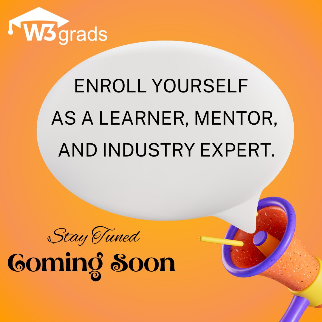 W3Grads's tweet image. We are very much excited to come back for you with the new and exciting opportunities for the freshers, Mentors, and Industry Experts.
Stay Tuned for upcoming knowledge-sharing sessions by the experts. 
Coming Soon !
#education #courses #studycourse #comingsoon #staytuned