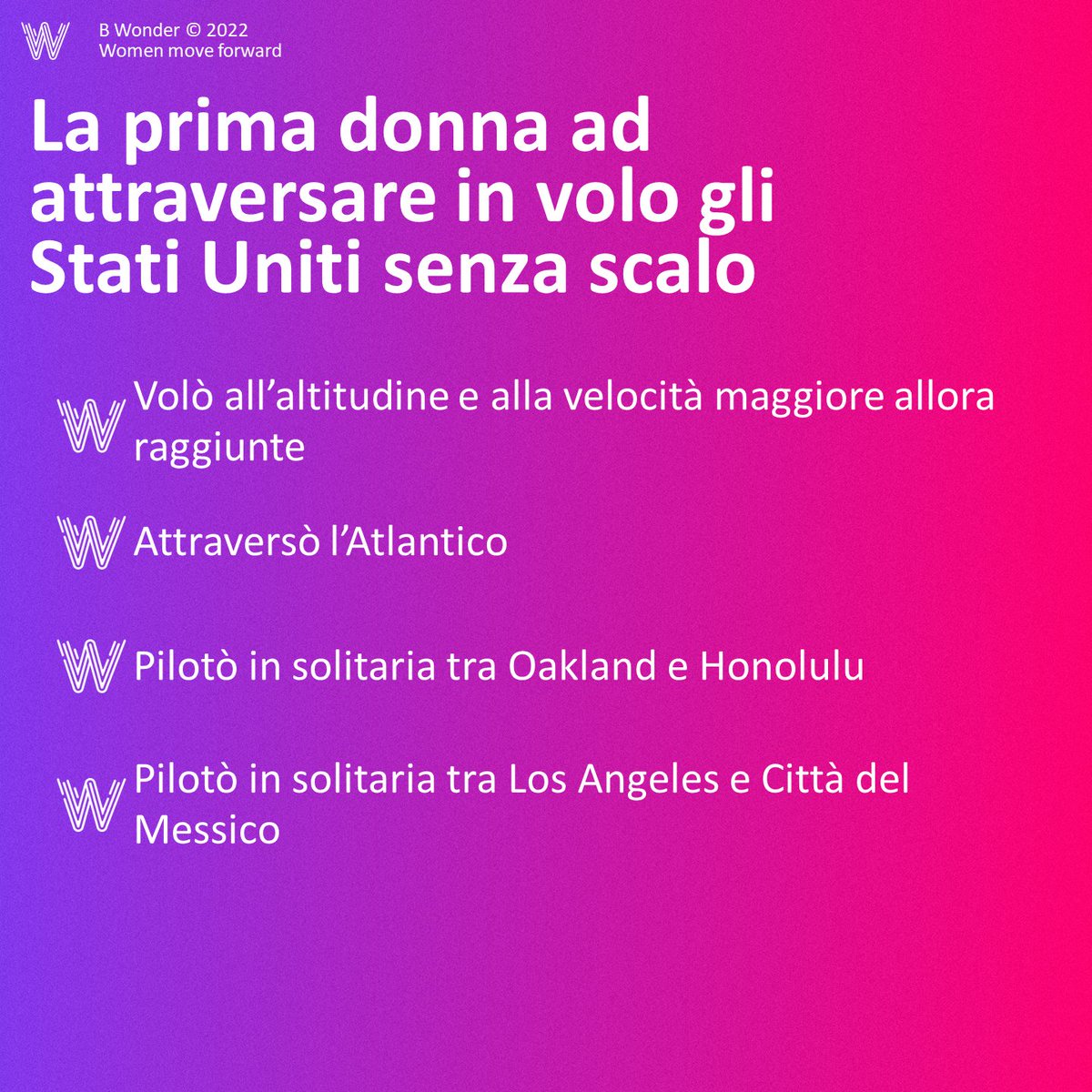 #Femaleleadership
Vogliamo raccontare l'obiettivo di #Bwonder: creare generazioni consapevoli al tema della #business #inclusion e diffondere e sostenere la cultura dell'imprenditorialità femminile, attraverso la valorizzazione di alcune figure femminili storiche ed esemplari.