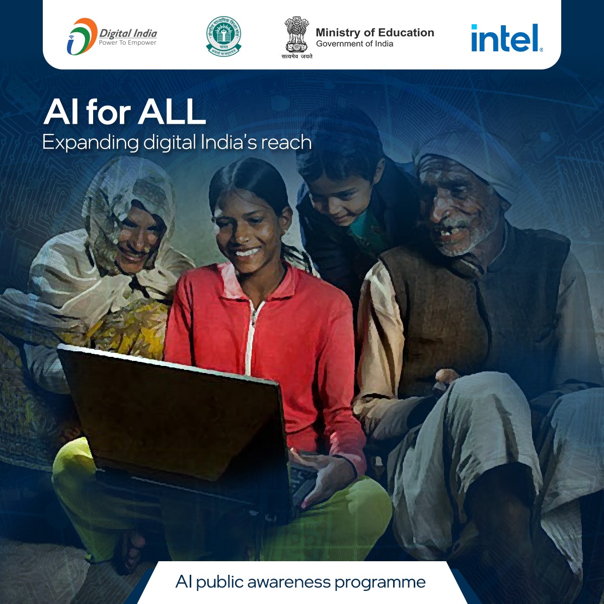 drashwathcn's tweet photo. With #AI becoming an integral part of our lives, it was great to join hands with @intelindia, to launch #AIforAll- an initiative by @_DigitalIndia &amp; @EduMinOfIndia.

It aims to create a basic understanding of AI among all. @Shwetakhur @rnivruti #aiready @handsoncsr https://t.co/oKXtxZwX6F