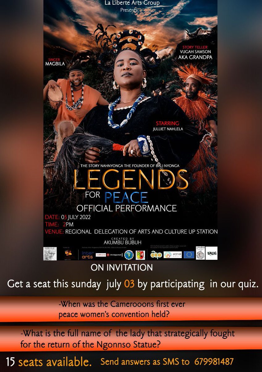 Get a seat this Sunday July 3rd by participating in our quiz! 
You sure don't want to miss out on this golden opportunity!🥳
#LegendsForPeace
#IAmALegend
<a href="/UNDP/">UN Development</a> <a href="/AkumbuJones/">Akumbu Bubu</a>